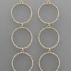 GOLDEN STELLA DANGLING EARRINGS WITH LINKING HOOPS