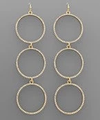 GOLDEN STELLA DANGLING EARRINGS WITH LINKING HOOPS