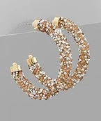 GOLDEN STELLA SPARKLY HOOP EARRINGS