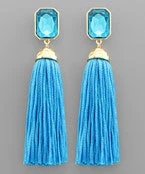 GOLDEN STELLA Octagon Bead Tassel Earrings