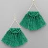 GOLDEN STELLA TRIANGLE AND TASSEL EARRINGS