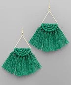 GOLDEN STELLA TRIANGLE AND TASSEL EARRINGS