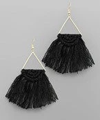 GOLDEN STELLA TRIANGLE AND TASSEL EARRINGS