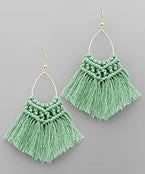 GOLDEN STELLA TEARDROP & TASSEL EARRINGS