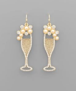 GOLDEN STELLA CHAMPS AND BUBBLES EARRINGS