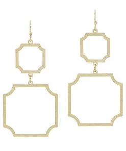 GOLDEN STELLA DOUBLE OCTAGON EARRINGS