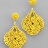 GOLDEN STELLA BEADED KNOT DANGLING EARRINGS