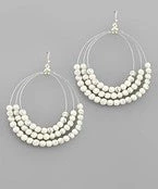 GOLDEN STELLA WIRE & STONE BEAD CIRCLE EARRINGS