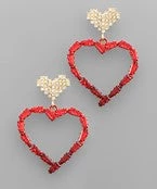 GOLDEN STELLA DOUBLE HEART EARRINGS