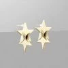 GOLDEN STELLA BRASS 2 STAR LINKED EARRINGS