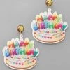 GOLDEN STELLA ACRYLIC BIRTHDAY CAKE EARRINGS