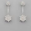 GOLDEN STELLA CZ STARBURST EARRINGS