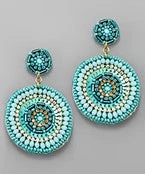 GOLDEN STELLA BEADED ROUND EARRINGS