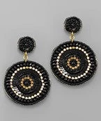 GOLDEN STELLA BEADED ROUND EARRINGS