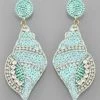 GOLDEN STELLA BEADED SEA SHELL EARRINGS