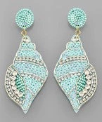 GOLDEN STELLA BEADED SEA SHELL EARRINGS