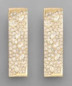 GOLDEN STELLA CRYSTAL CURVED BAR EARRINGS