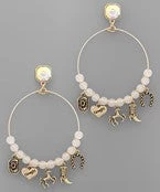 GOLDEN STELLA COWGIRL CHARM & BEAD EARRINGS