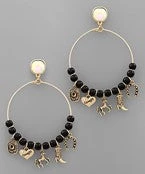 GOLDEN STELLA COWGIRL CHARM & BEAD EARRINGS