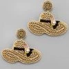 GOLDEN STELLA LADY HAT BEADS EARRINGS