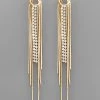 GOLDEN STELLA EARRINGS KNOT FRINGE EARRING WITH RHINESTONE