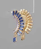 GOLDEN STELLA 2 CURVED CRYSTAL BALL EARRINGS