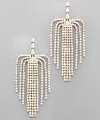 GOLDEN STELLA RHINESTONE TASSEL EARRINGS