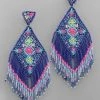 GOLDEN STELLA MULTICOLORED BEADED AZTEC EARRINGS