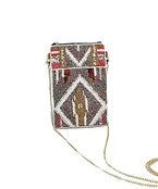 GOLDEN STELLA BEADED CELL PHONE CROSSBODY HANDBAGS/LUGGAGE