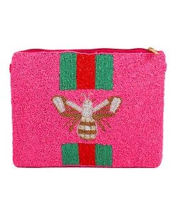 GOLDEN STELLA BEE & STRIPE BEADED CLUTCH HANDBAGS/LUGGAGE