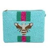 GOLDEN STELLA BEE & STRIPE BEADED CLUTCH HANDBAGS/LUGGAGE