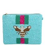 GOLDEN STELLA BEE & STRIPE BEADED CLUTCH HANDBAGS/LUGGAGE