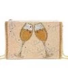 GOLDEN STELLA HANDBAGS/LUGGAGE TWO WINE GLASSES BEAD CLUTCH