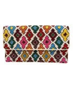 GOLDEN STELLA MULTI GEOMETRIC BEADED CLUTCH HANDBAGS/LUGGAGE