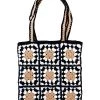 GOLDEN STELLA HANDBAGS/LUGGAGE WOVEN HANDBAG WITH CHECKERS AND FLOWERS