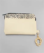 GOLDEN STELLA ANIMAL PRINT LEATHER POUCH KEY CHAIN HANDBAGS/LUGGAGE