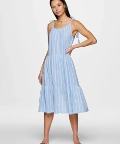BeachLunchLounge WILLA TIE STRAP TIERED MIDI DRESS DRESSES