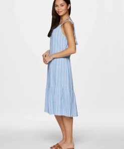 BeachLunchLounge WILLA TIE STRAP TIERED MIDI DRESS DRESSES