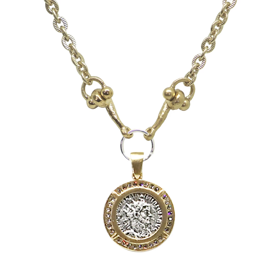 TAT2 DESIGNS INC GOLD MAXIMIANUS CRYSTAL BEZEL HORSEBIT NECKLACE NECKLACES 1 TAT2 DESIGNS INC GOLD MAXIMIANUS CRYSTAL BEZEL HORSEBIT NECKLACE NECKLACES