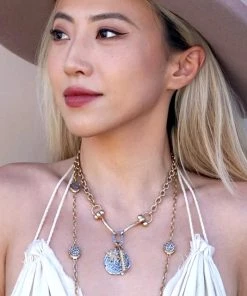 TAT2 DESIGNS INC NECKLACES GOLD CLUSTER MOLAT HORSEBIT NECKLACE