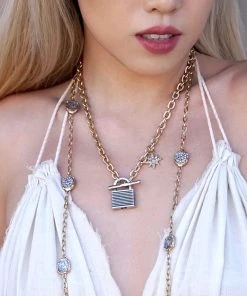 TAT2 DESIGNS INC TWO TONE KEEPSAKE STARDUST NECKLACE