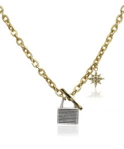 TAT2 DESIGNS INC TWO TONE KEEPSAKE STARDUST NECKLACE