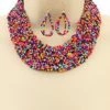 GOLDEN STELLA CHUNKY MULTICOLORED BEADED NECKLACE WITH MATCHING EARRINGS