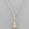 GOLDEN STELLA SILVER GUITAR CHARM NECKLACE NECKLACES