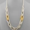 GOLDEN STELLA GOLD AND SILVER INTERLOCKING CHAIN NECKLACE NECKLACES