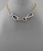 GOLDEN STELLA NECKLACES DOUBLE CLASP LINK CHAIN NECKLACE