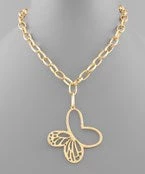 Zero Dress Code And The Dress Code HALF FILIGREE BUTTERFLY NECKLACE