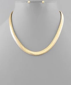 GOLDEN STELLA EARRINGS SNAKE CHAIN NECKLACE/EARRING SET