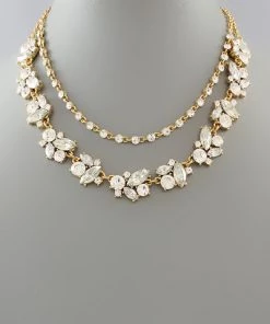 GOLDEN STELLA NECKLACES GOLD & CLEAR DOUBLE NECKLACE