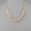 GOLDEN STELLA MULTI BEAD ROW & CHAIN NECKLACE NECKLACES